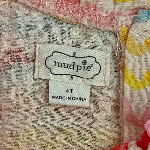 Mud Pie Girls Rainbow Cotton Gauze Tiered Dress - Picture 3 of 5
